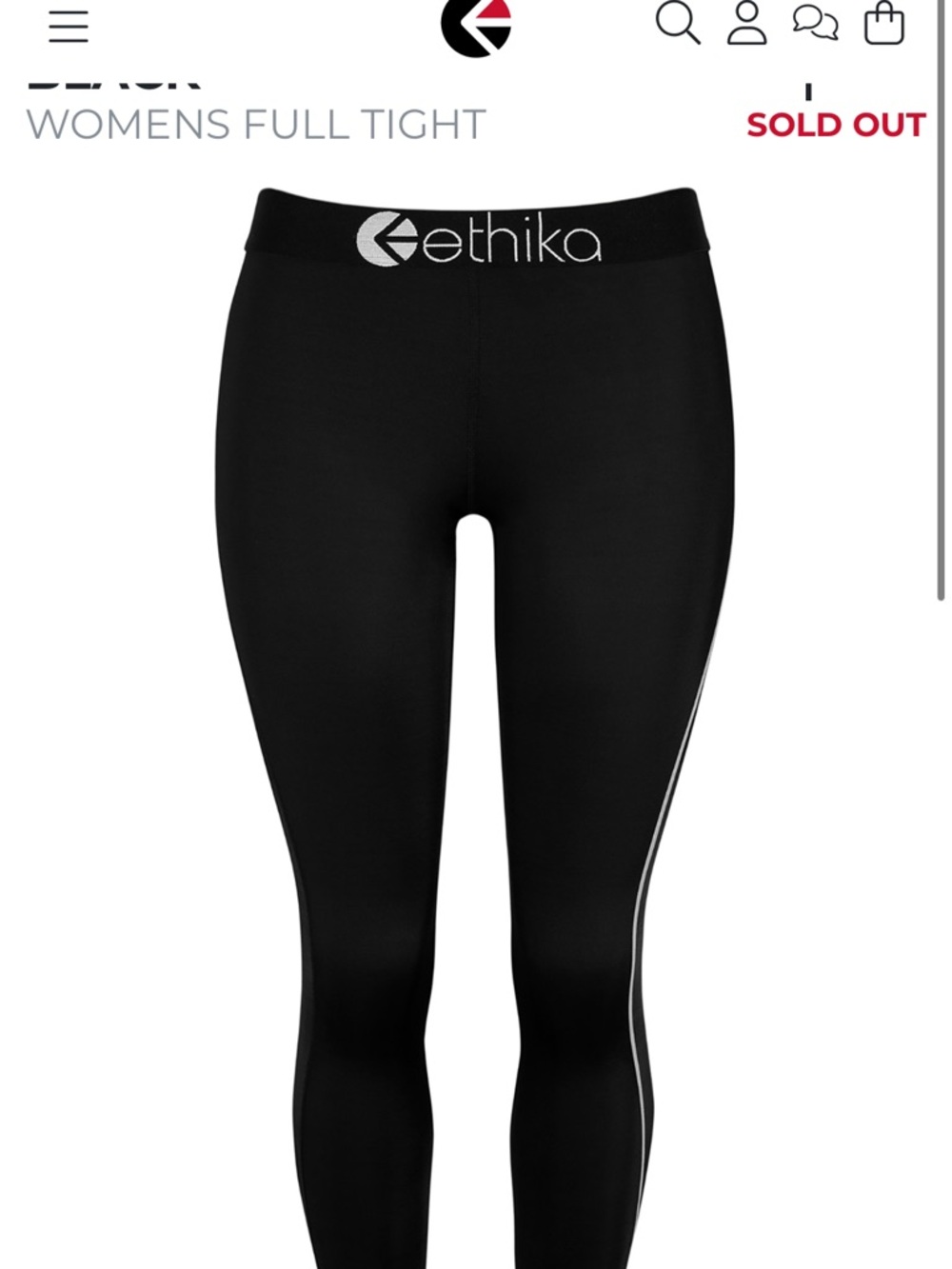 ethika Black Women's Full Tight Subzero Performance Legging